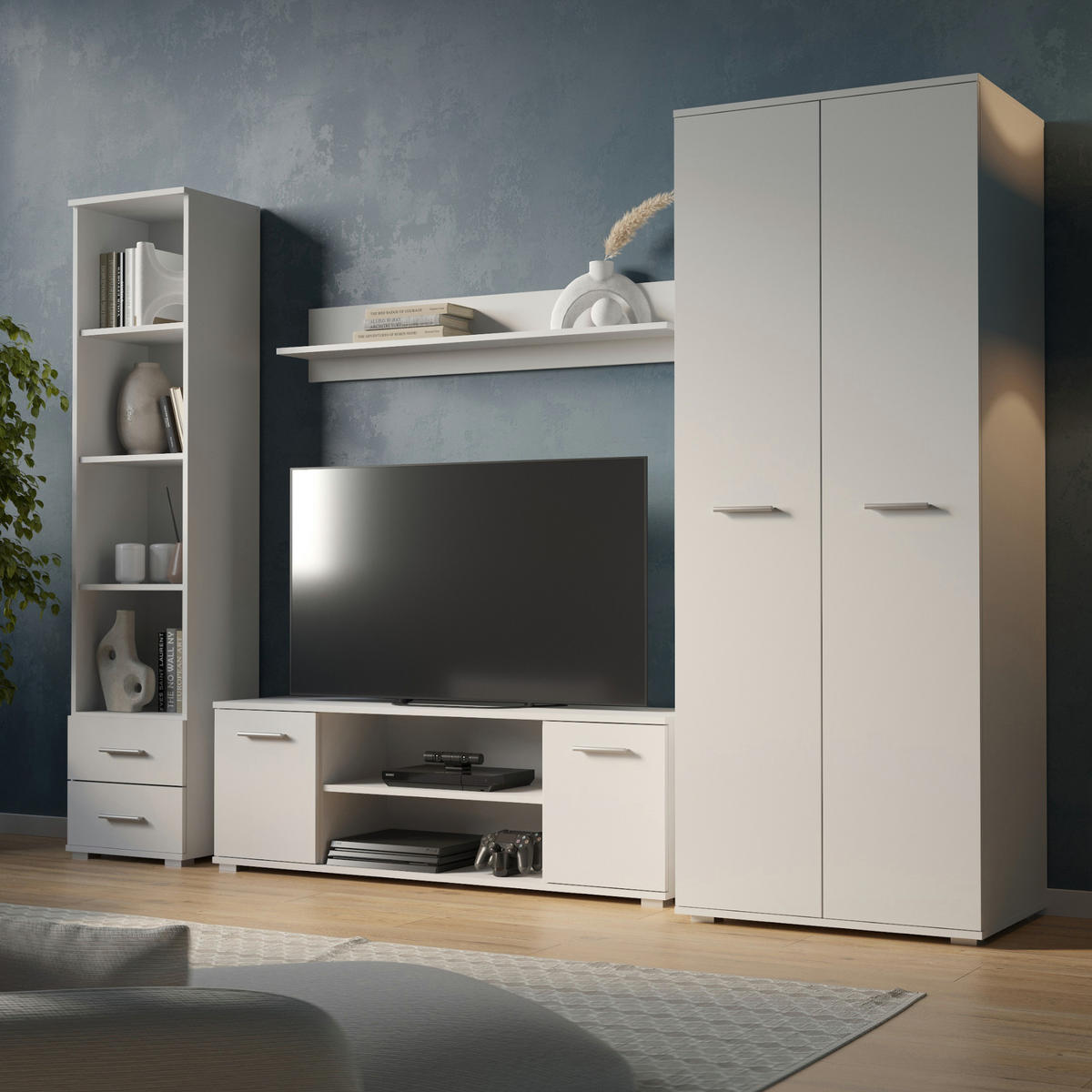 BÜCHERREGAL FAUSKE REG3-2S Schubladen Weiß - Weiß, Holzwerkstoff/Kunststoff (40/180/34cm) - Komodee