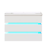BADEZIMMERSCHRANK Wandmontiert LED Keramik Waschbecken Weiß - Weiß, Holzwerkstoff (81/57/47.5cm) - FLIEKS