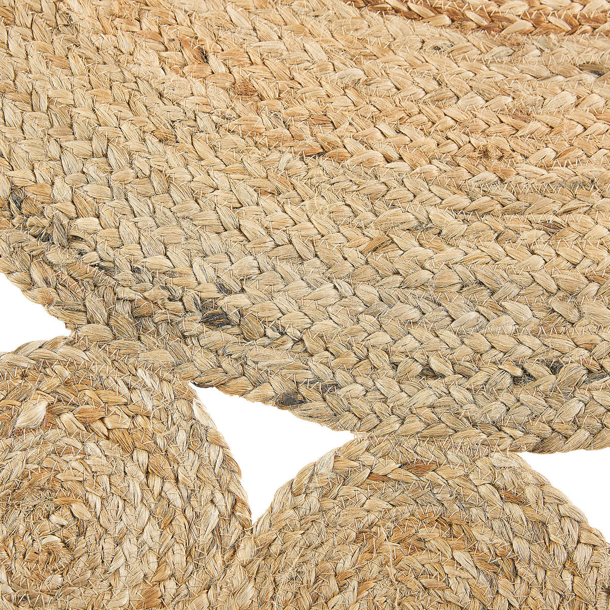 KURZFLOR-TEPPICH Golgen 120/120 cm - Beige, Naturmaterialien (120/120cm) - Beliani
