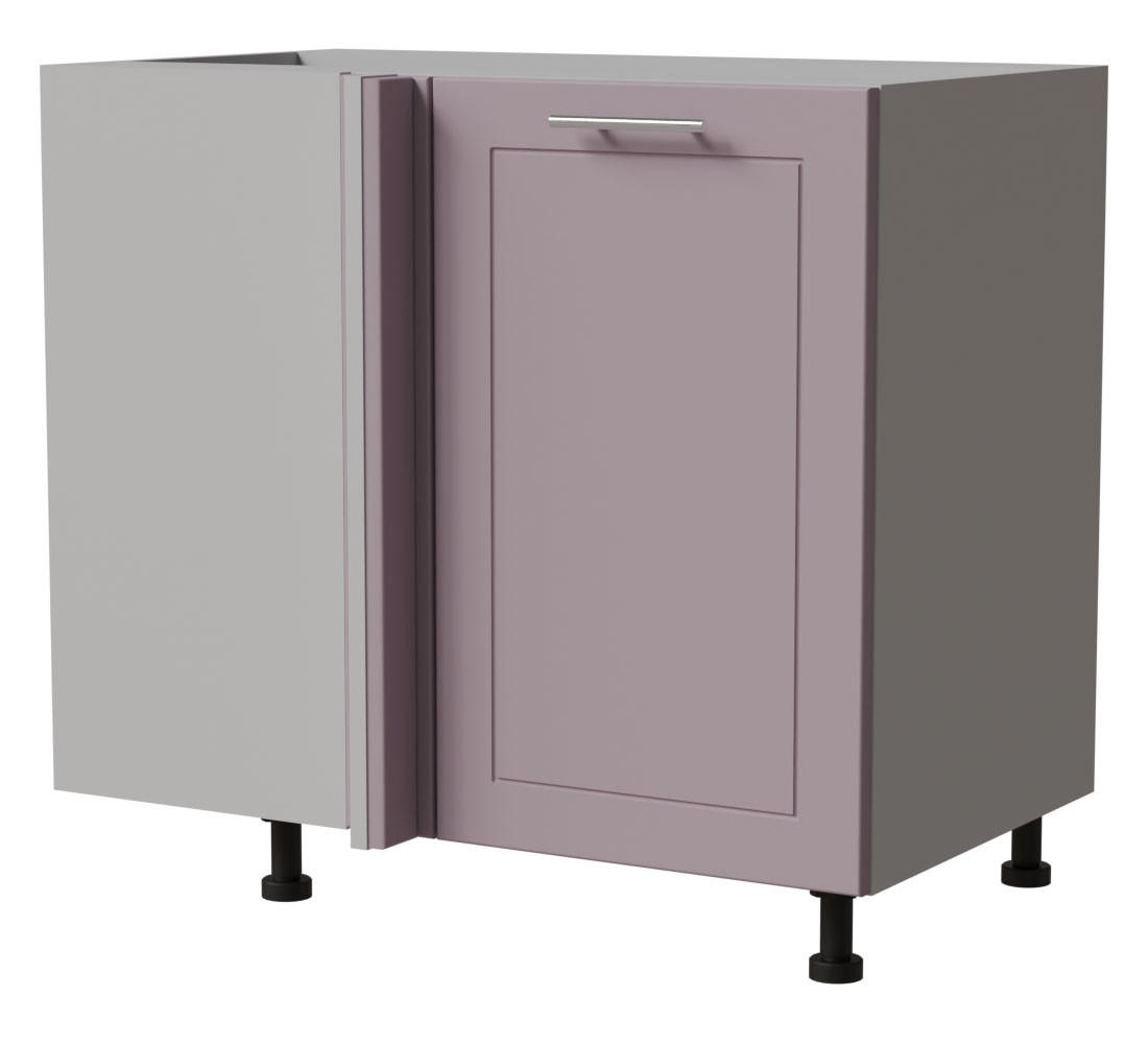 ECKVERBINDUNGSSCHRANK Bari D13U/90 Grau / RAL 4009 pastellviolett 90 / 50 / 82cm - Violett/Grau, Holz/Holzwerkstoff (90/82/50cm) - Feldmann-Wohnen