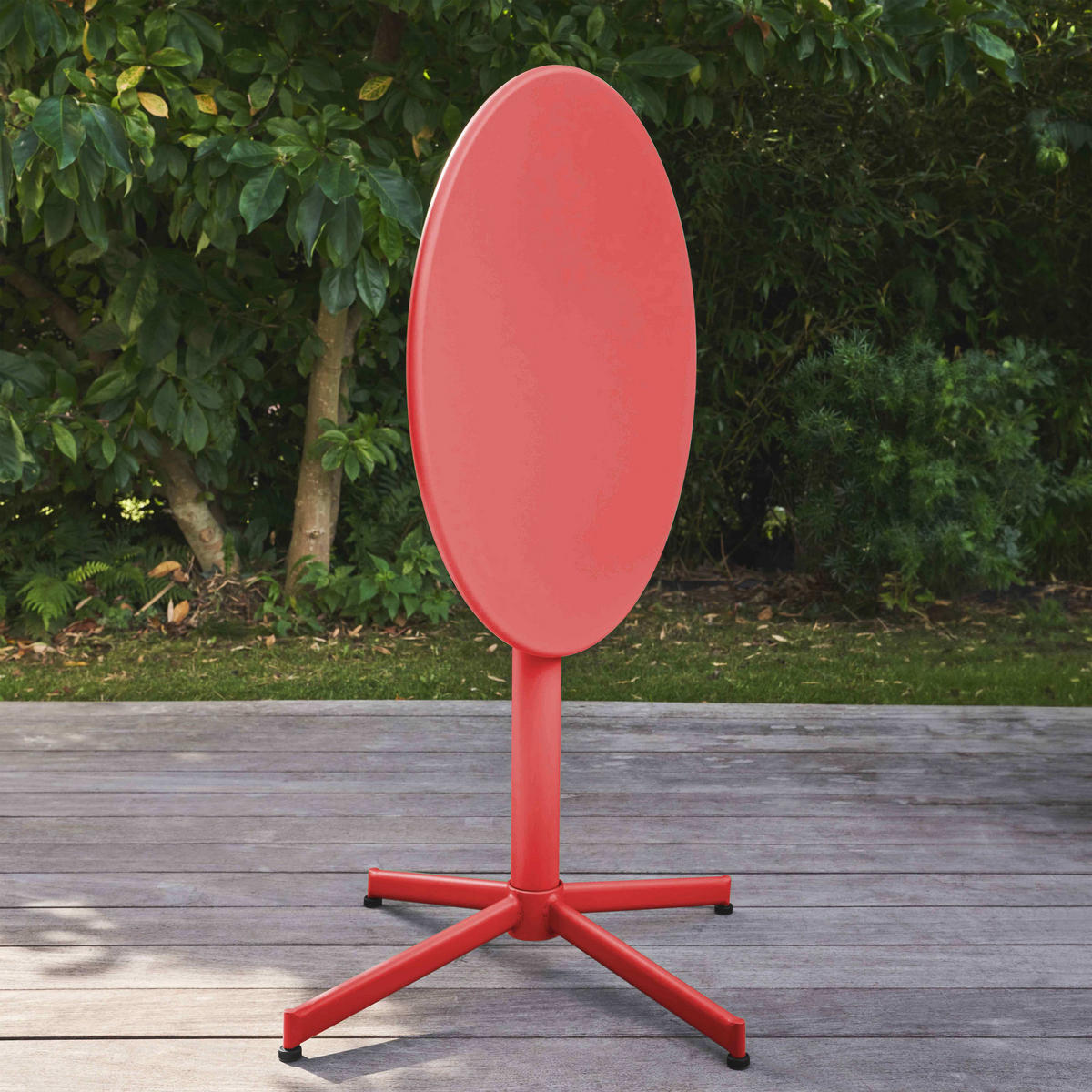 GARTENTISCH , klappbar, Rot - Rot, Metall (90/50/72cm) - Oviala
