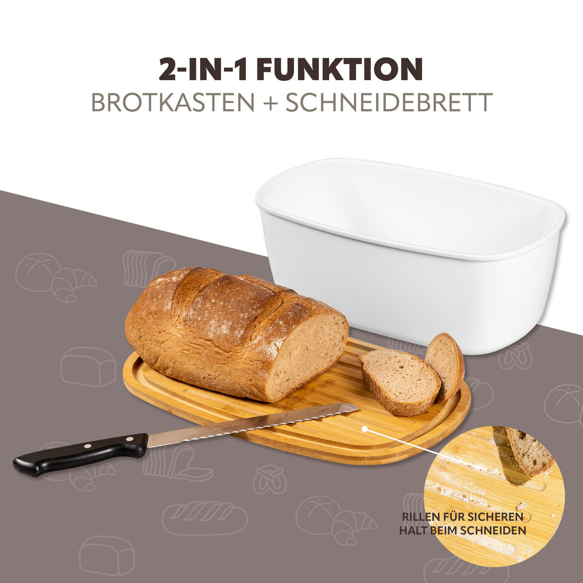 BROTKASTEN, weiß - Weiß, Kunststoff (22.5/13.5/37cm) - bremermann