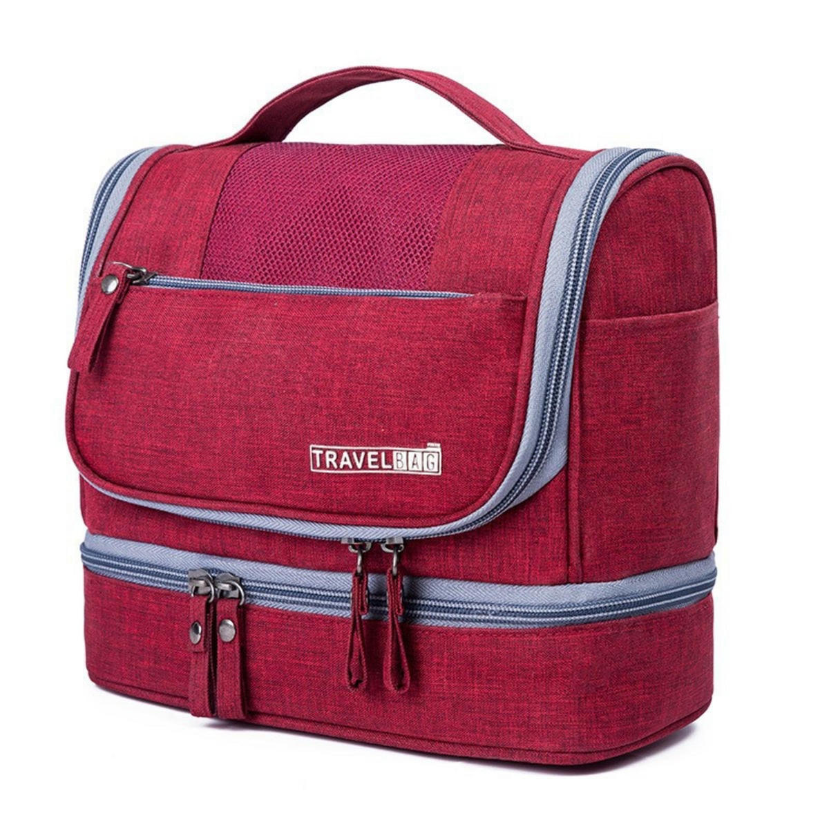 KOSMETIKTASCHE Rot Oxford-Gewebe - Rot, Textil (13/21/25cm) - Kaket