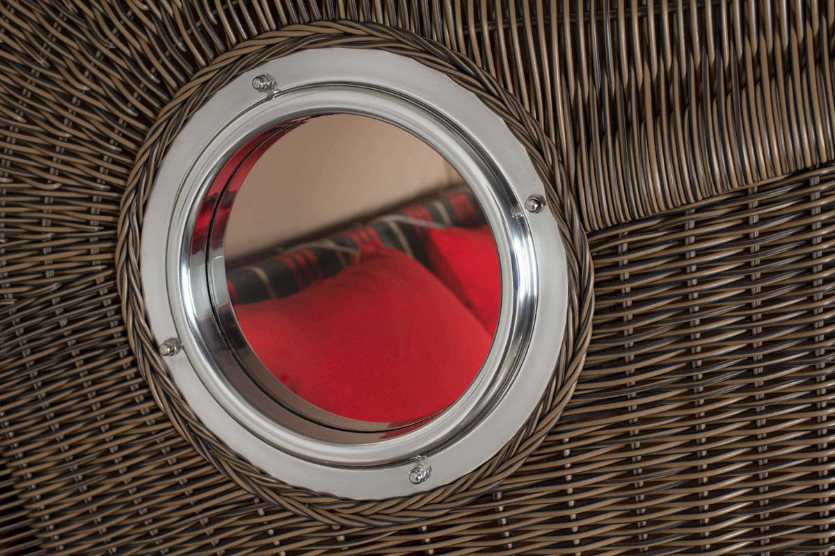 STRANDKORB XXL Düne Grande 2,5 Sitzer - Rot/Braun, Metall (142/170/95cm) - Mr. Deko