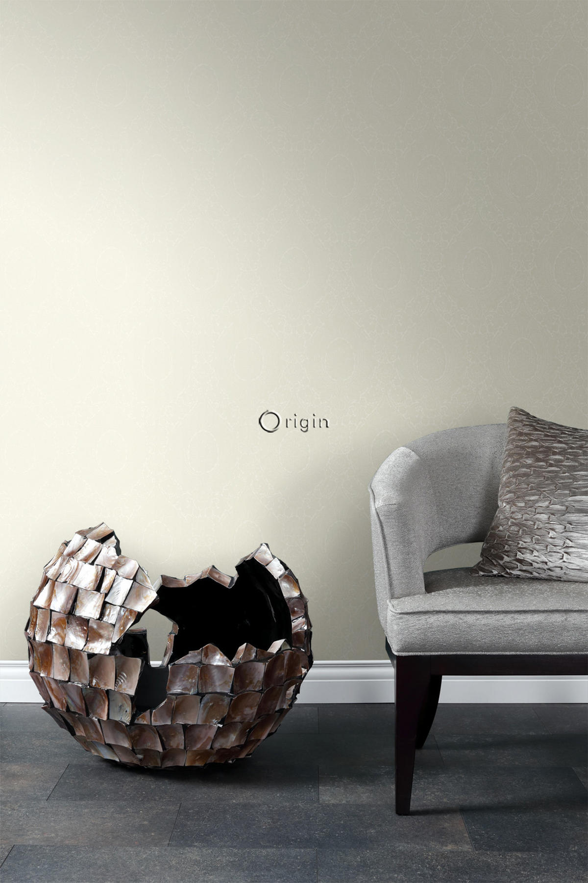 TAPETE Ornamente 53 cm x 10.05 m - Weiß, Papier (53/1000cm) - Origin Wallcoverings
