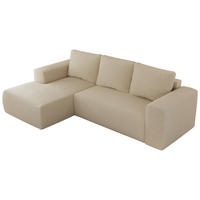 ECKSOFA TRENTINO L Beige Boucle - Links - Beige/Schwarz, Textil (266/164cm) - MKS