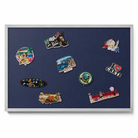 MAGNETTAFEL 60x40 cm Silberner Rahmen Dunkelblau - Weinrot, Metall (60/50/0.4cm) - TULUP