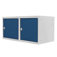 SCHLIESSFACHWÜRFEL 2x Blocky mit Drehriegelschloss für Vorhängeschloss 40x40x40cm Lichtgrau/Blau - Dunkelblau/Grau, Metall (40/40/40cm) - PROREGAL