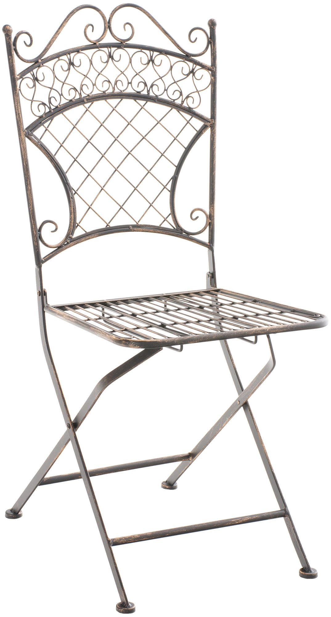 GARTENKLAPPSTUHL Metall Bronze - Bronzefarben, Metall (42/94/40cm) - CLP
