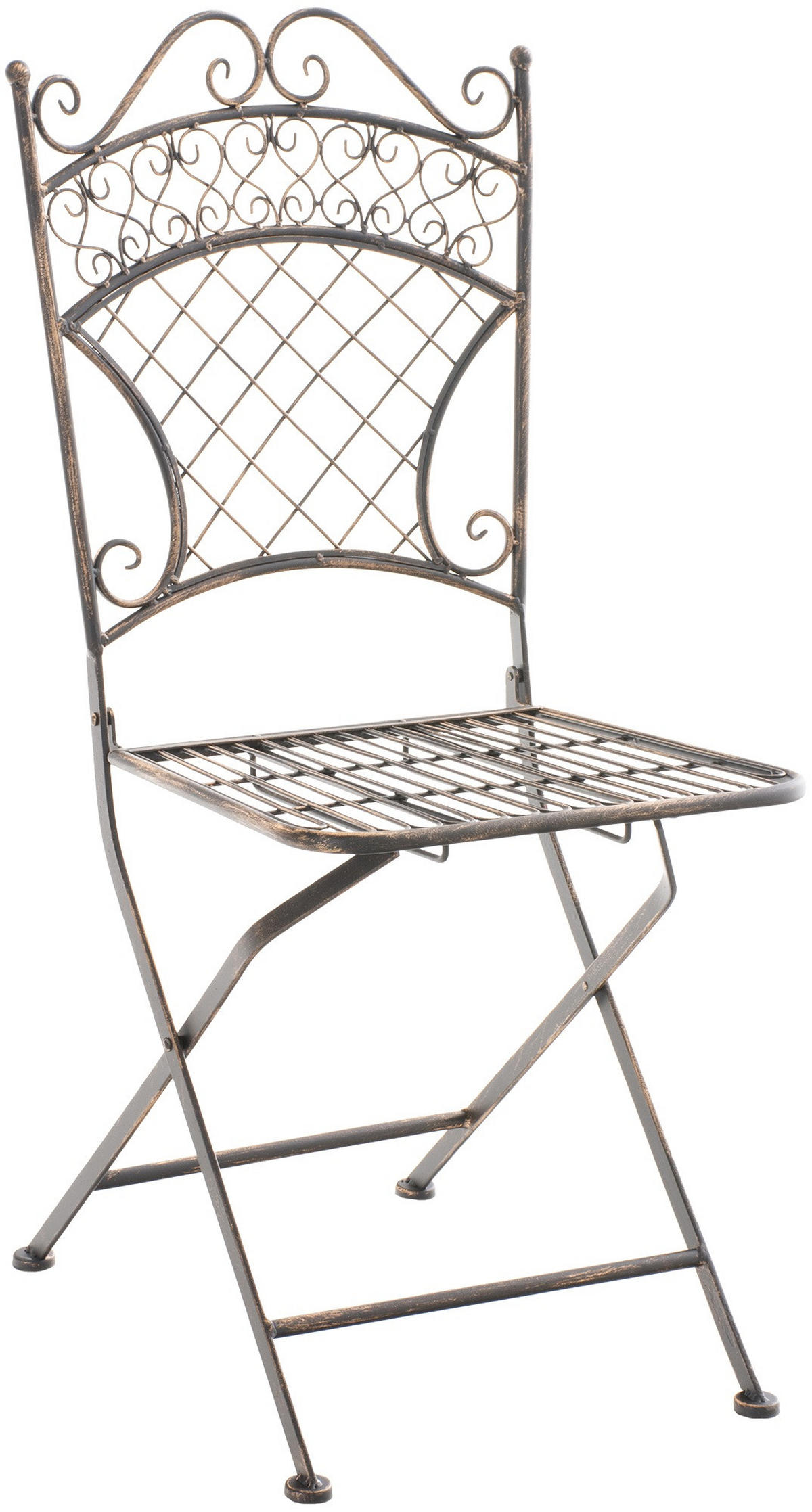GARTENKLAPPSTUHL Metall Bronze - Bronzefarben, Metall (42/94/40cm) - CLP