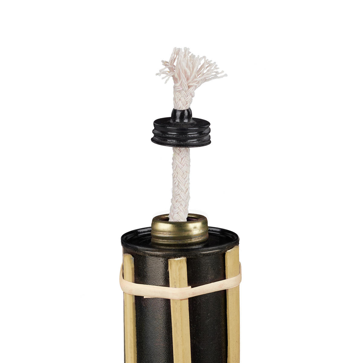 12XGARTENFACKEL - Hellbraun, Holz/Metall (90cm) - Relaxdays