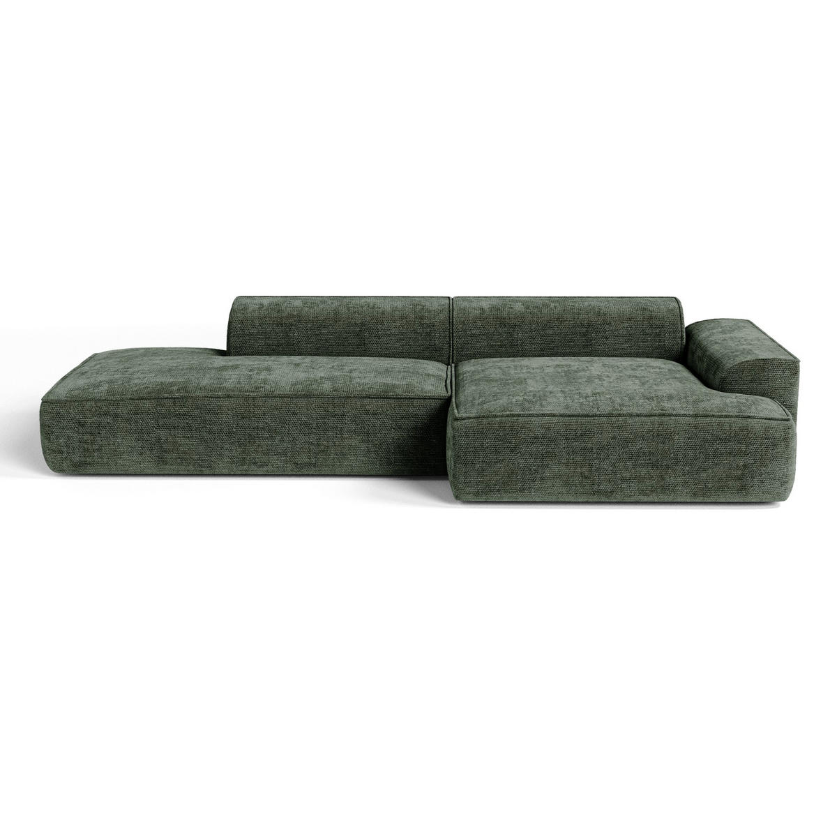 ECKSOFA rechtwinklig HANA Strickvelours Olivgrün 300cm - Olivgrün/Grün, Textil (300/155cm) - Premium Interiors