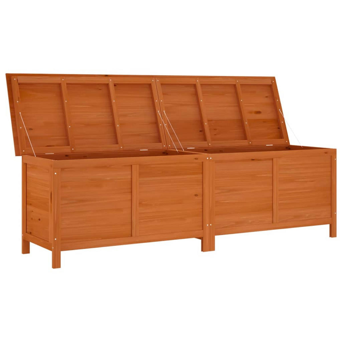 GARTENTRUHE Braun 198,5x50x56,5 cm Massivholz Tanne - Braun, Holzwerkstoff (198.5/56.5/50cm) - furnicato