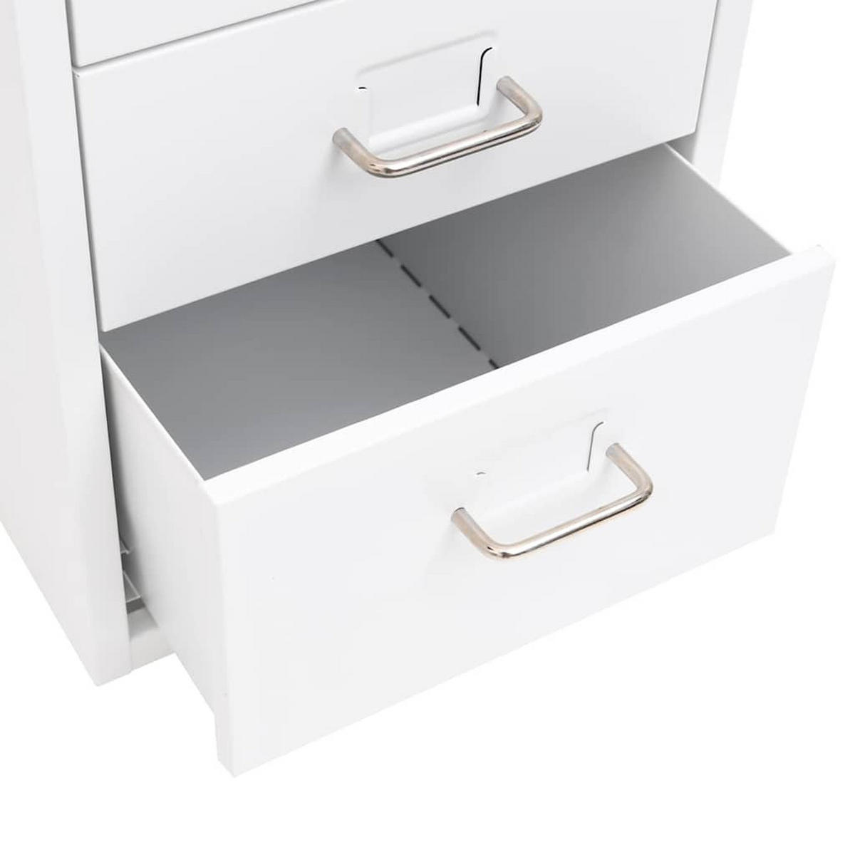 AKTENSCHRANK Mit Rollen Weiss 28/41/69 Cm Metall - Weiß, Metall (41/69/28cm) - vidaXL