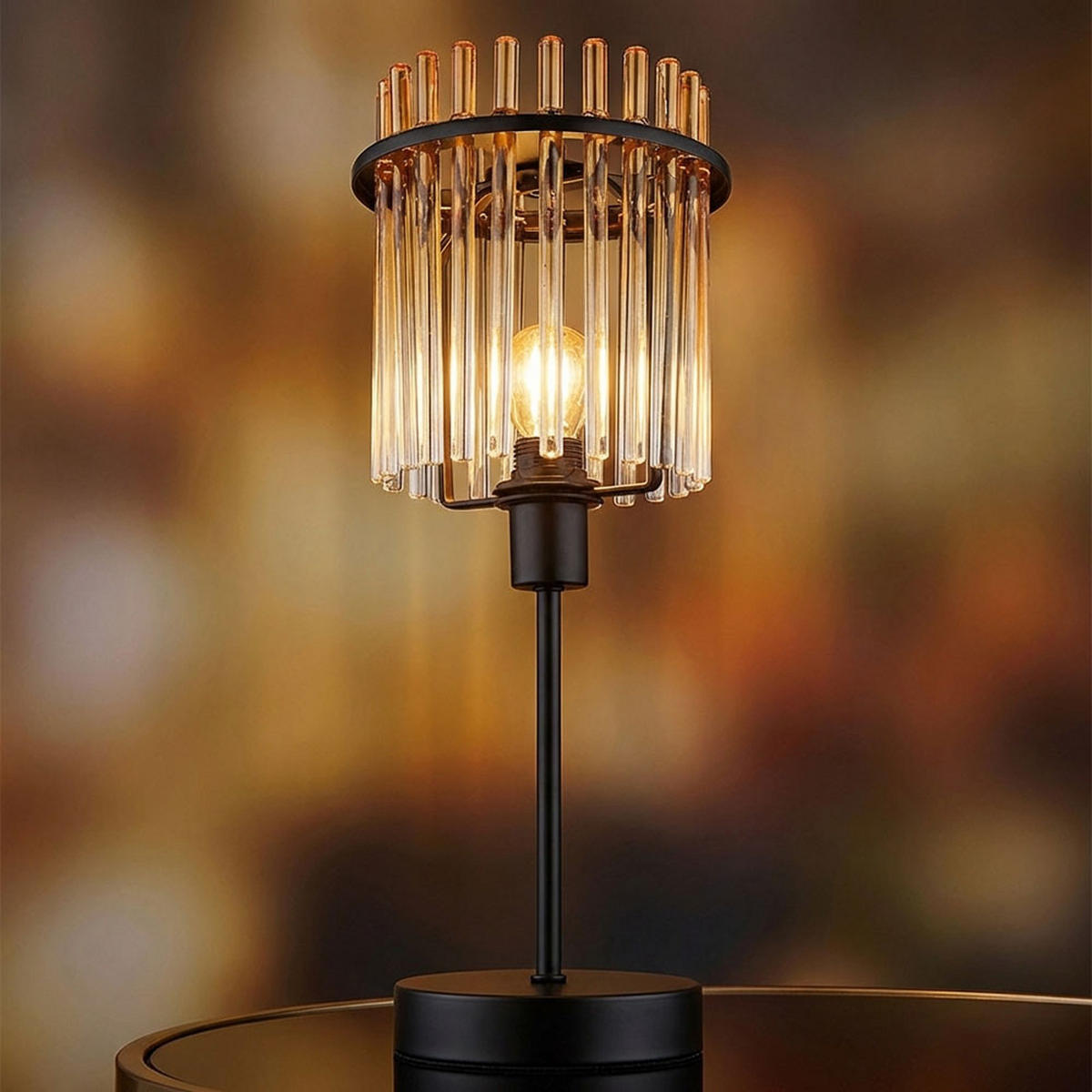 LED TISCHLEUCHTE Metall Orange - Orange, Glas (15/15/37.5cm) - Globo Lighting