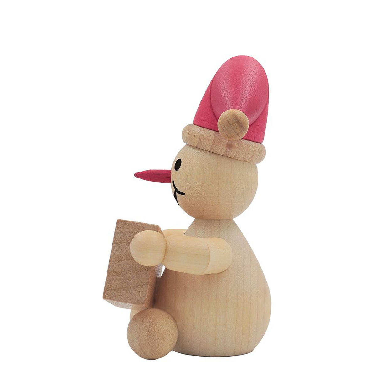 HOLZFIGUR Schneemann Junior Weihnachtswichtel sitzend 7 cm - Multicolor, Holz (4/7/0.1cm)
