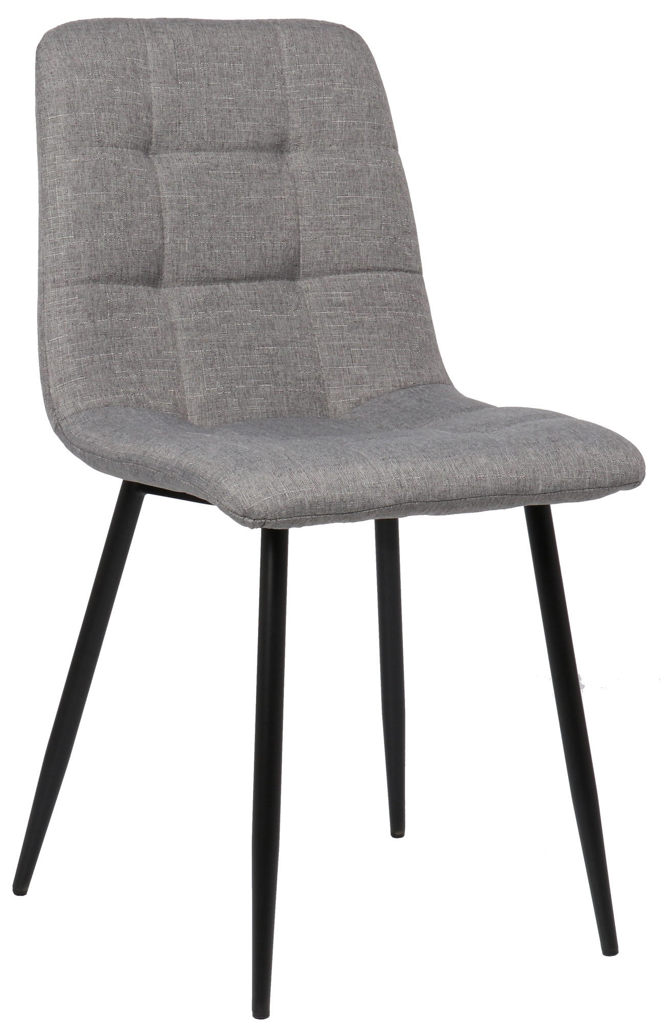 ESSZIMMERSTUHL Till Stoff, Gestell Metall matt Schwarz Grau - Schwarz/Grau, Textil/Metall (45/88/52cm) - TPFLiving