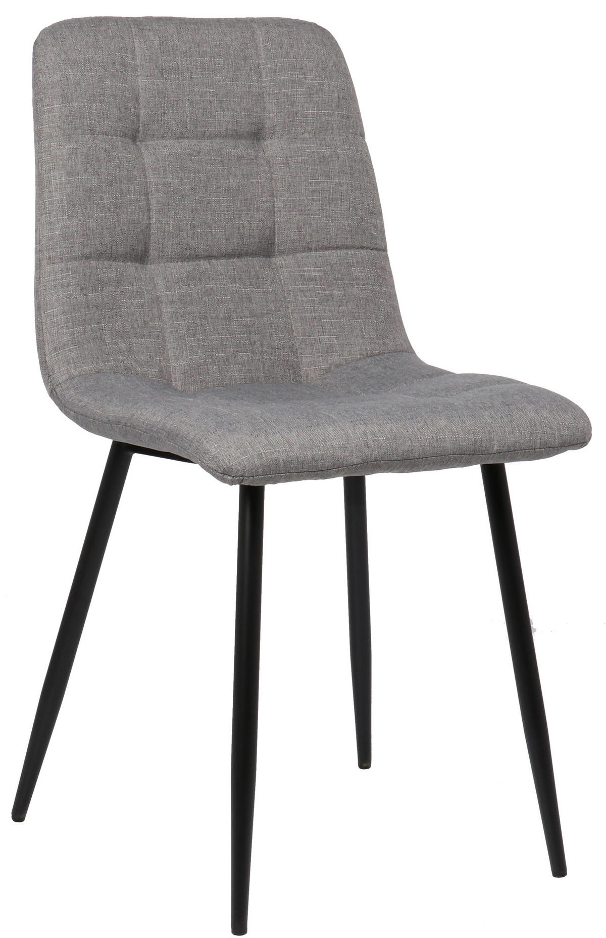 ESSZIMMERSTUHL Till Stoff, Gestell Metall matt Schwarz Grau - Schwarz/Grau, Textil/Metall (45/88/52cm) - TPFLiving