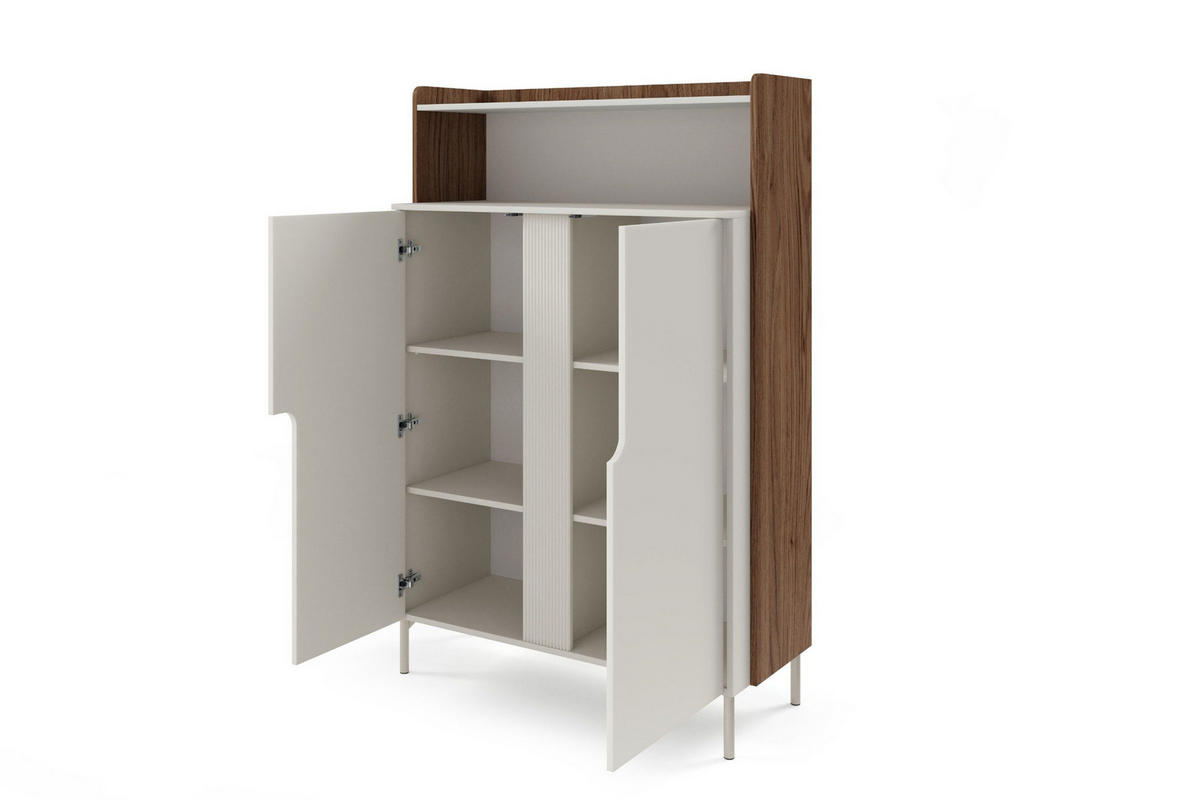 HOCHKOMMODE PAURO 04 103/160/42 cm in Walnuss Alba / Kaschmir - Kaschmir/Walnussfarben, Holzwerkstoff (103/160/42cm) - Deine Möbel 24