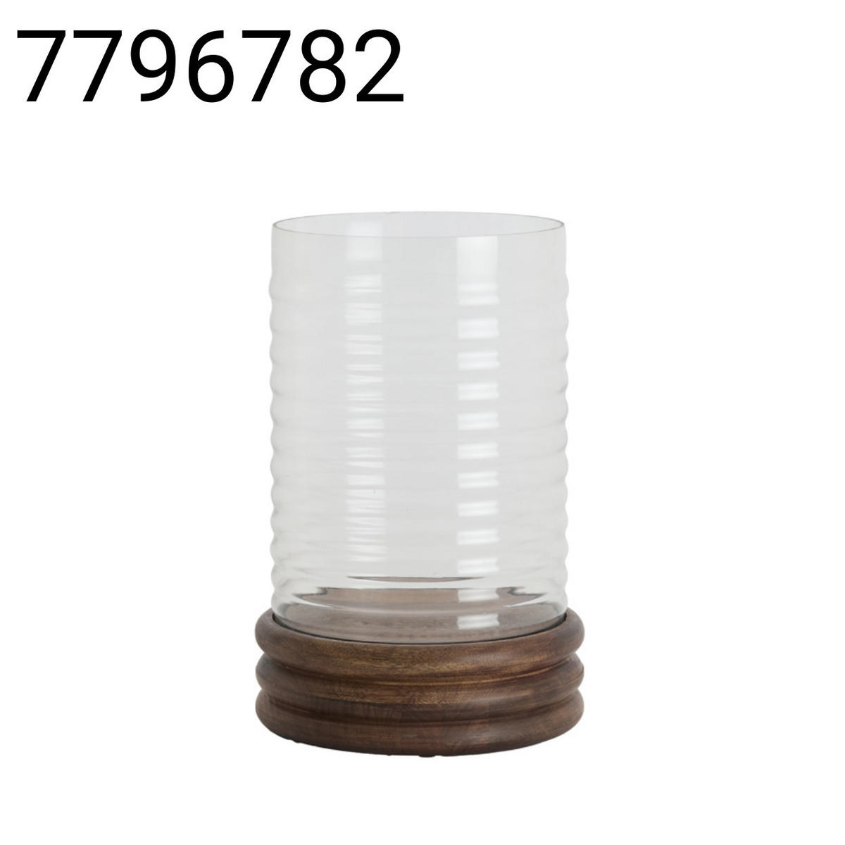 WINDLICHT Malda - Braun - 23/23/34.5 cm - Braun, Holz (23/34.5/23cm) - Light & Living