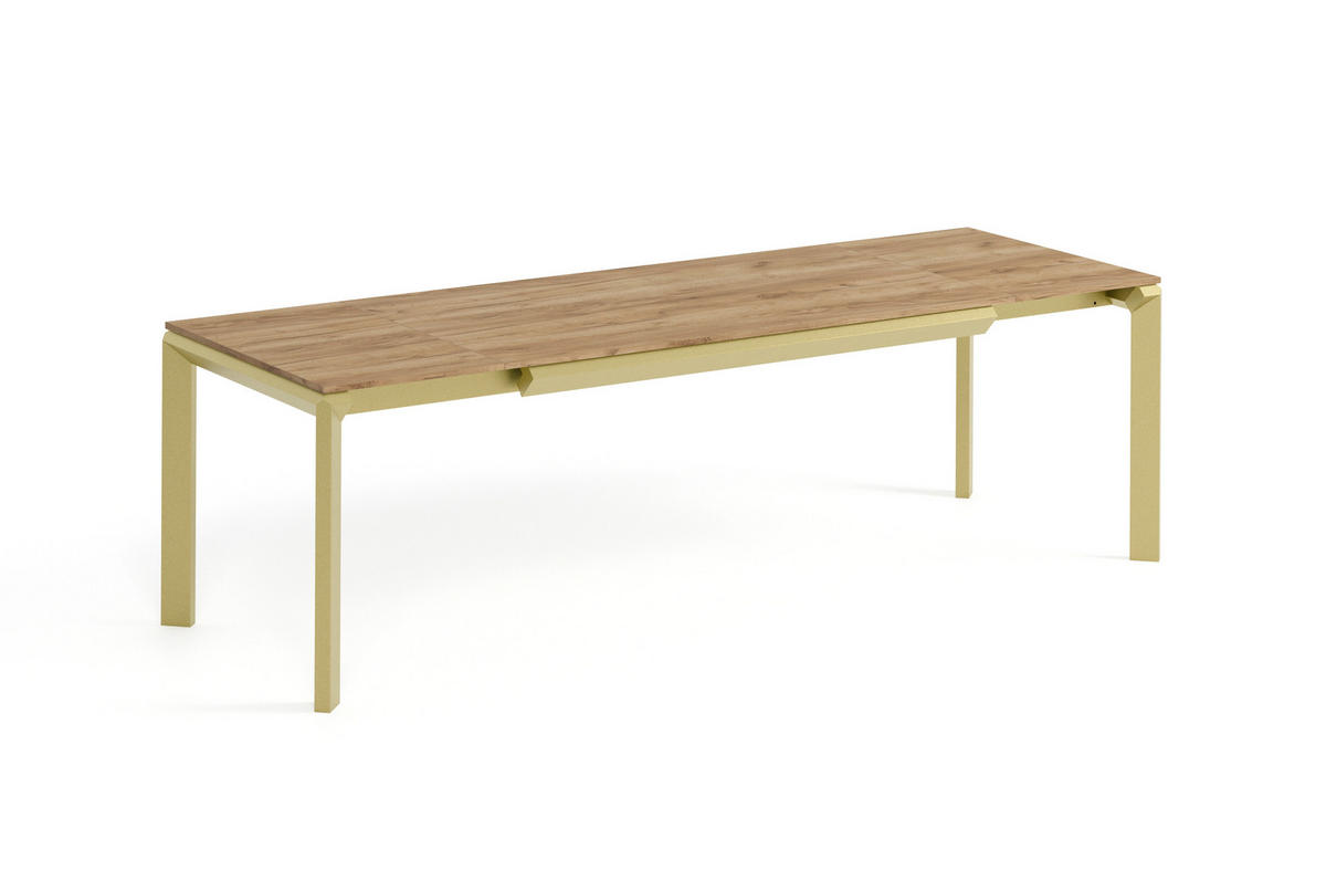 ESSTISCH FADO - Honigeiche/Goldfarben, Holzwerkstoff (90/160/76cm) - Meblini