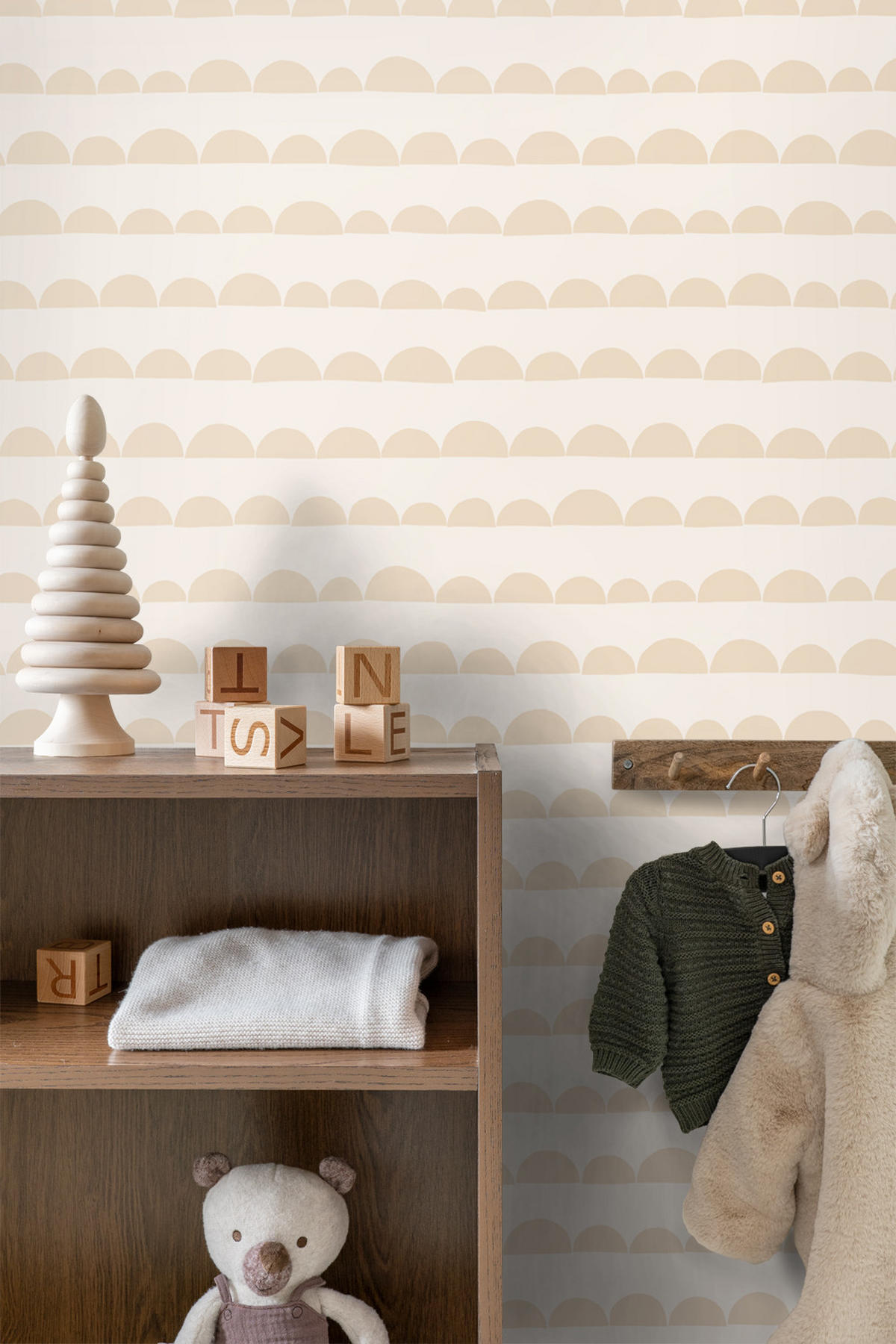 TAPETE grafisches Motiv 50 x 900 cm - Beige, Papier (50/0.1cm) - ESTAhome