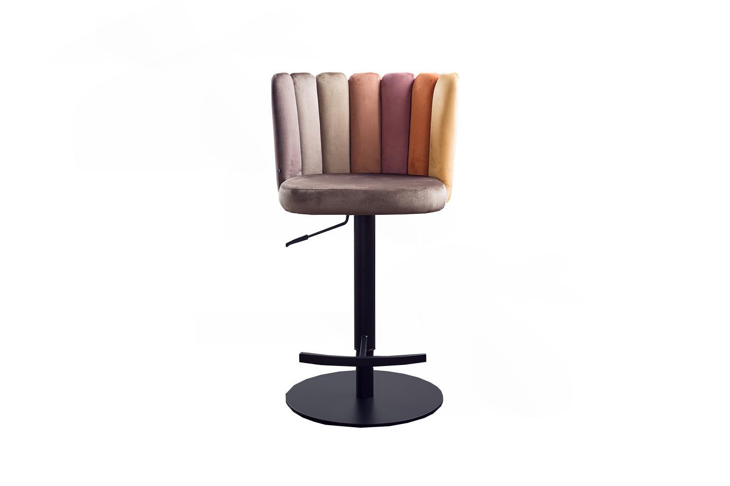 BARHOCKER JADA Braun Velvet - Dunkelbraun/Schwarz, Kunststoff/Textil (55/85/53cm) - KAWOLA
