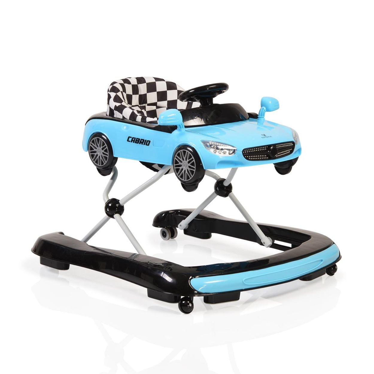 LAUFHILFE Cabrio 2 in 1 blau schwarz Auto-Design höhenverstellbar Armaturenbrett mit Licht - Hellblau, Kunststoff (73/53/63cm) - Cangaroo