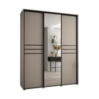 SCHWEBETÜRENSCHRANK 235,2/190/60 3-türig - Kaschmir/Schwarz, Holz/Metall (190/235.2/60cm) - MÖBEL KRYSPOL