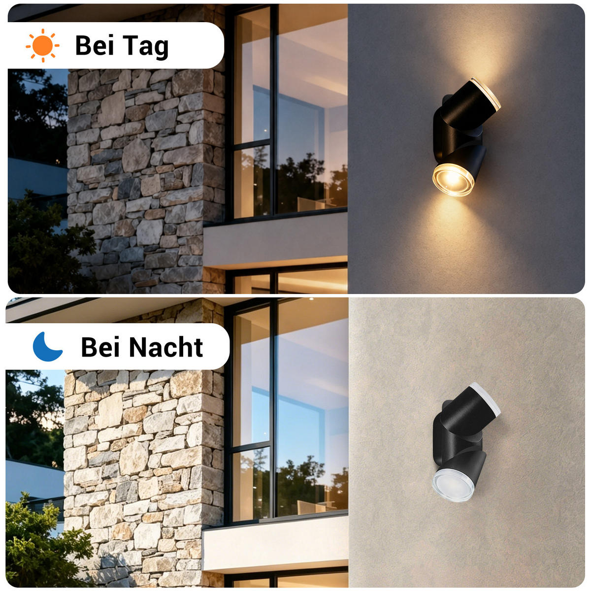 LED WANDLEUCHTE Hrisal 8/6.5/18 cm - Schwarz, Metall (8/6.5/18cm) - ZMH