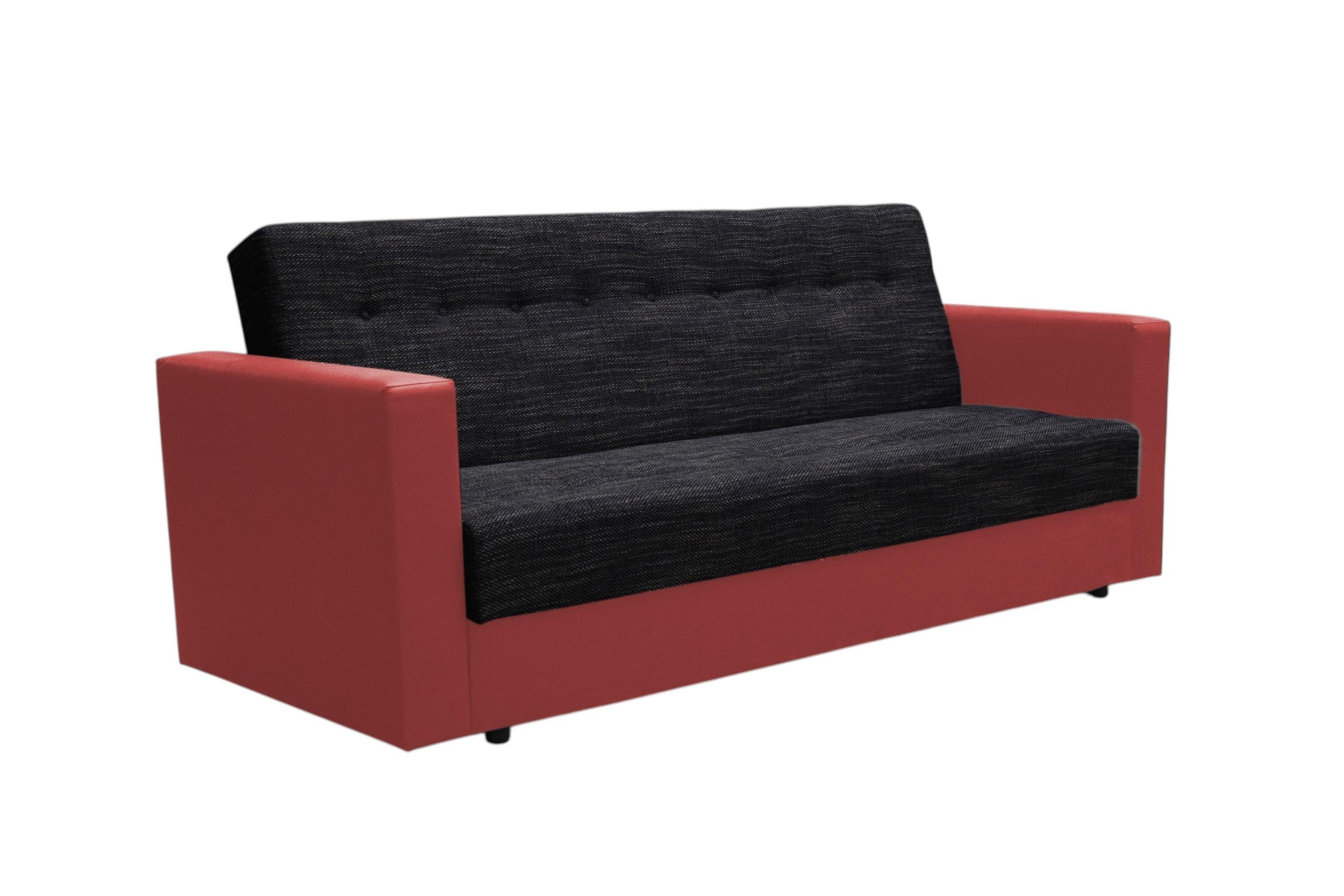 SOFA WIND mit Schlaffunktion KORNET10+SAWANA13 mit Stauraum - Rot, Textil (87/95/216cm) - Bedante