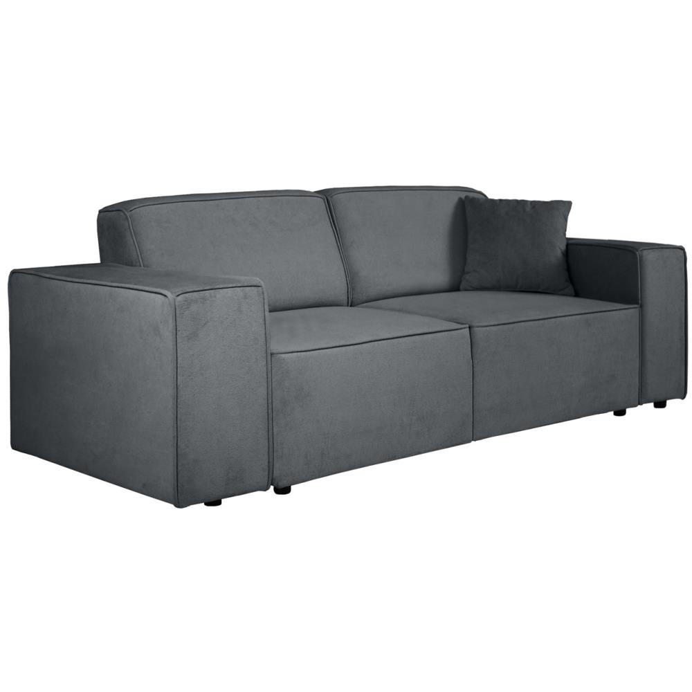 3-SITZER SOFA Pedro ohne Schlaffunktion dunkelgrau - Dunkelgrau/Schwarz, Textil (215/75/88cm) - Beautysofa