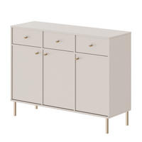 KOMMODE FLOW 124/41/95 cm, 3 Schublade(n), Beige - Beige, Holzwerkstoff/Metall (124.5/95/40.8cm) - Idohome