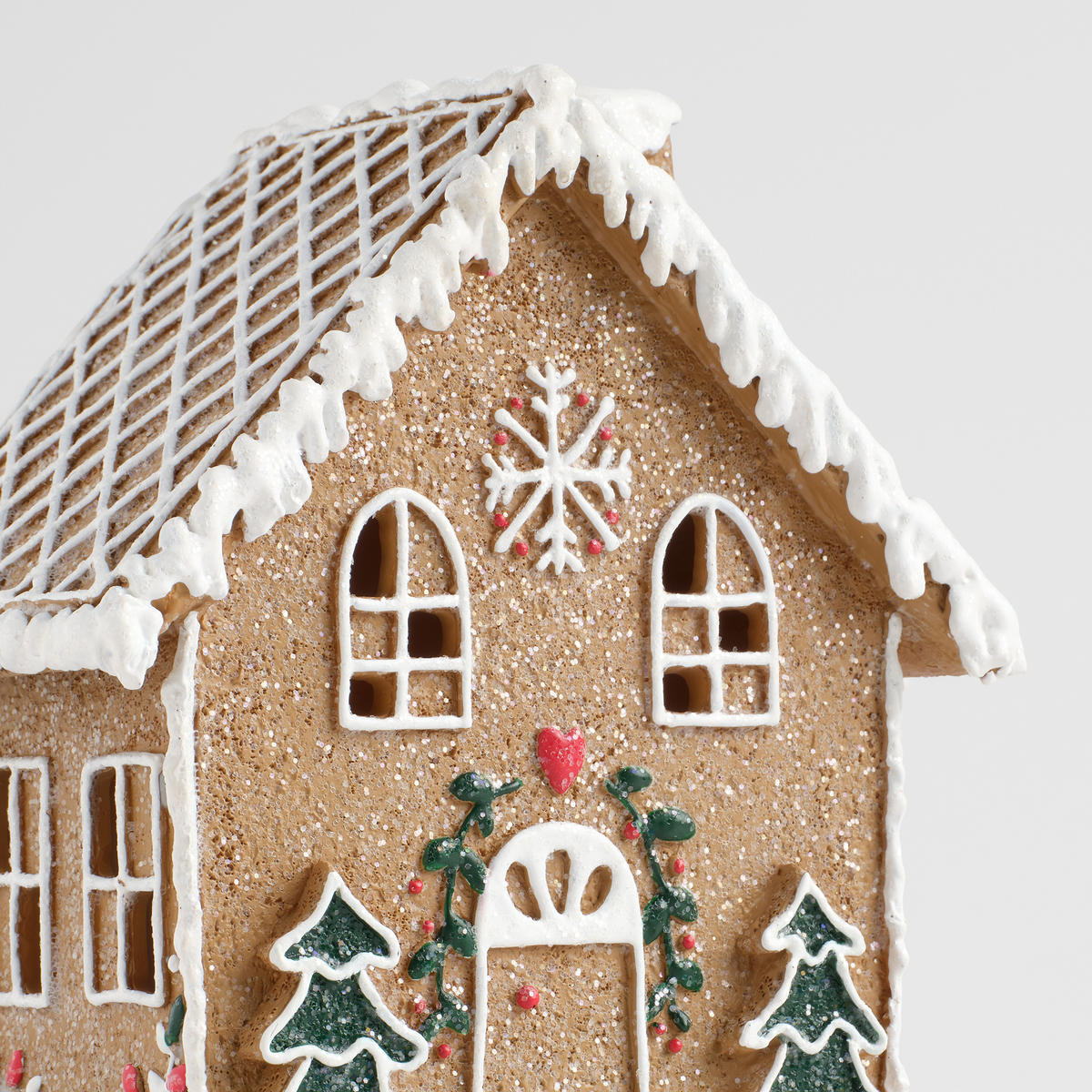 LEDFIGUR Charmhouse, Braun, 16x10x14 cm, Dekorative Weihnachtsdeko - Braun, Kunststoff (10/16/14cm) - home&you