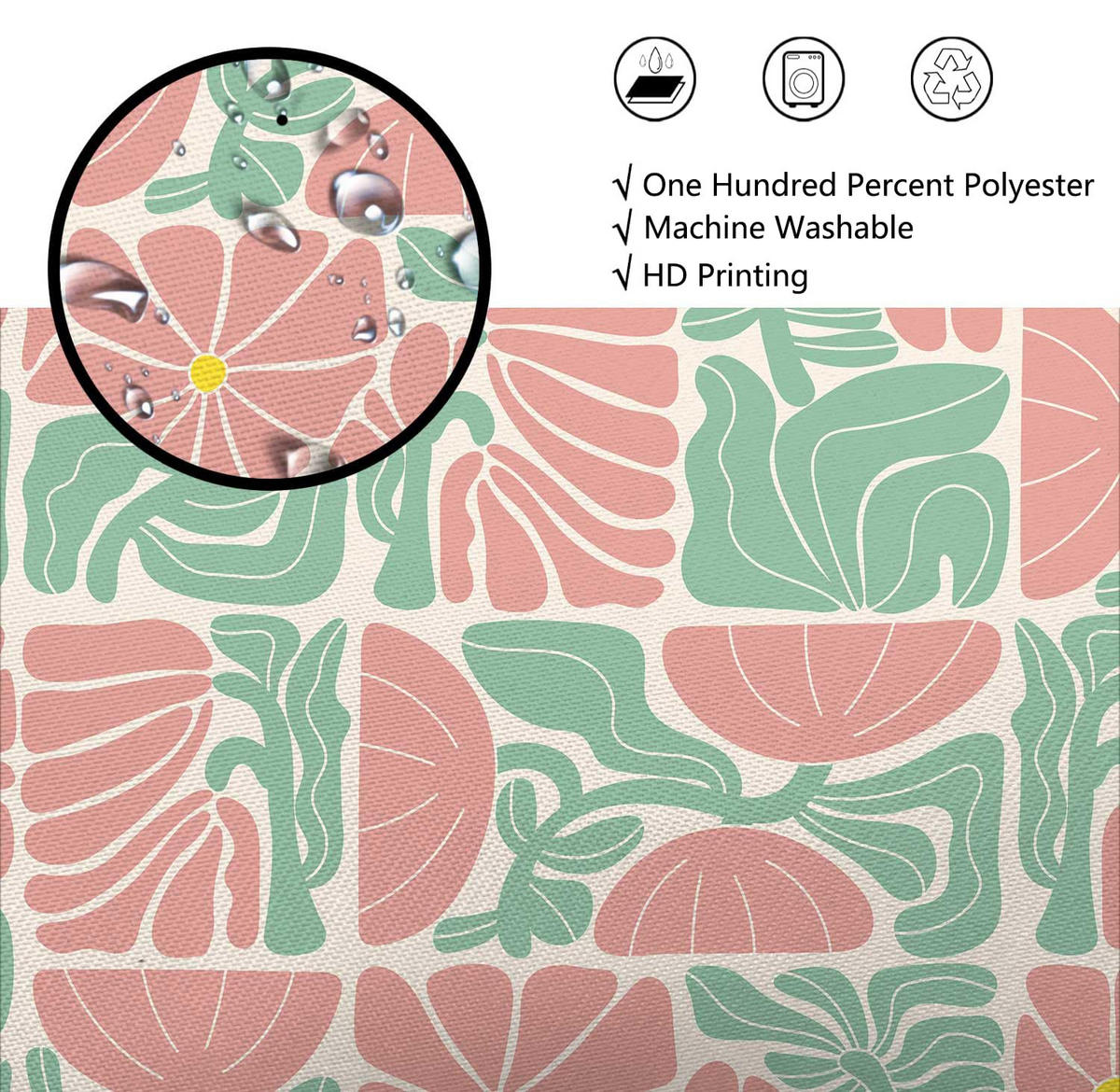 DUSCHVORHANG Polyester geometrisch abstrakt modern Mitte Stil wasserdicht mit Haken - Multicolor, Textil (180/180cm) - MCBOSON