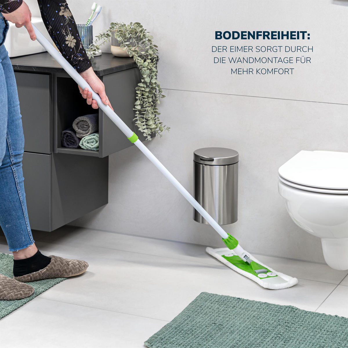 WAND-KOSMETIKEIMER 3 Liter, silber, Edelstahl - Edelstahlfarben, Metall (16/24/23cm) - bremermann