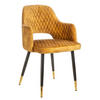 STUHL PARIS Samt Senfgelb, Gold - Gelb/Goldfarben, Textil/Metall (56/81/57cm) - riess-ambiente