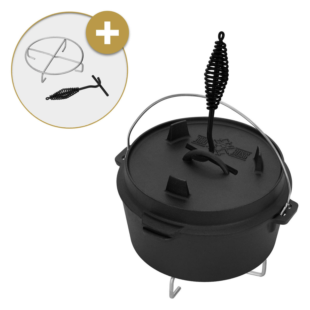 DUTCH-OVEN - Schwarz, Metall (28/24/27cm) - BBQ Boss