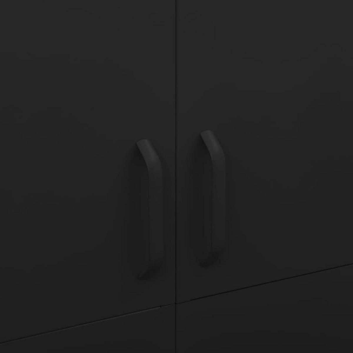 KLEIDERSCHRANK 2-Türig mit 4 verstellbaren Fächern 90/50/180 cm aus Stahl Schwarz - Schwarz, Metall (90/180/50cm) - vidaXL