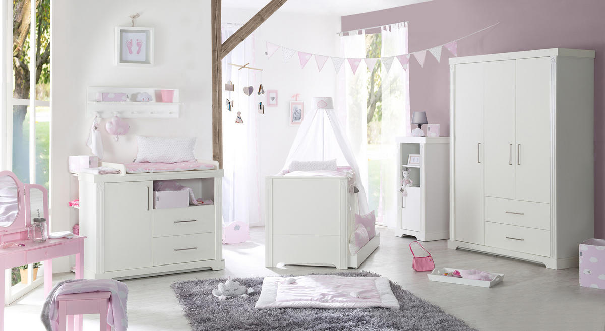 BABYZIMMER-SET Maxi 3-teilig - Weiß, Holzwerkstoff (78/83/143cm) - Roba