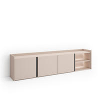 LOWBOARD, Beige, 207/35/50cm, mit Led - Beige, Holzwerkstoff (207/50/35cm) - Skraut Home