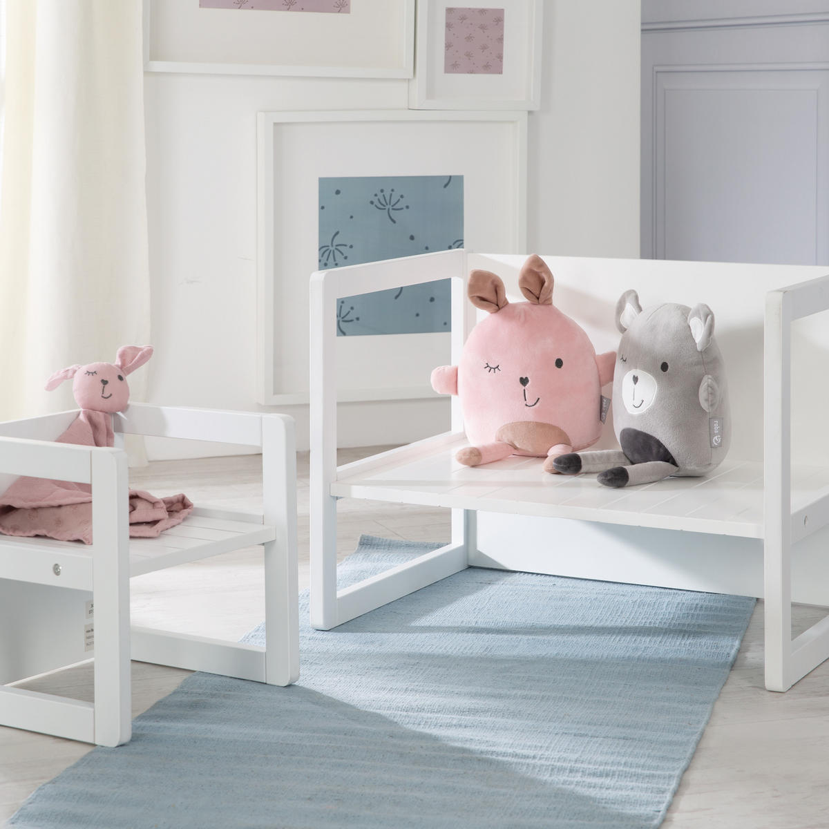 SITZBANK/ TISCH - Weiß, Holzwerkstoff (61/44/44.5cm) - Roba