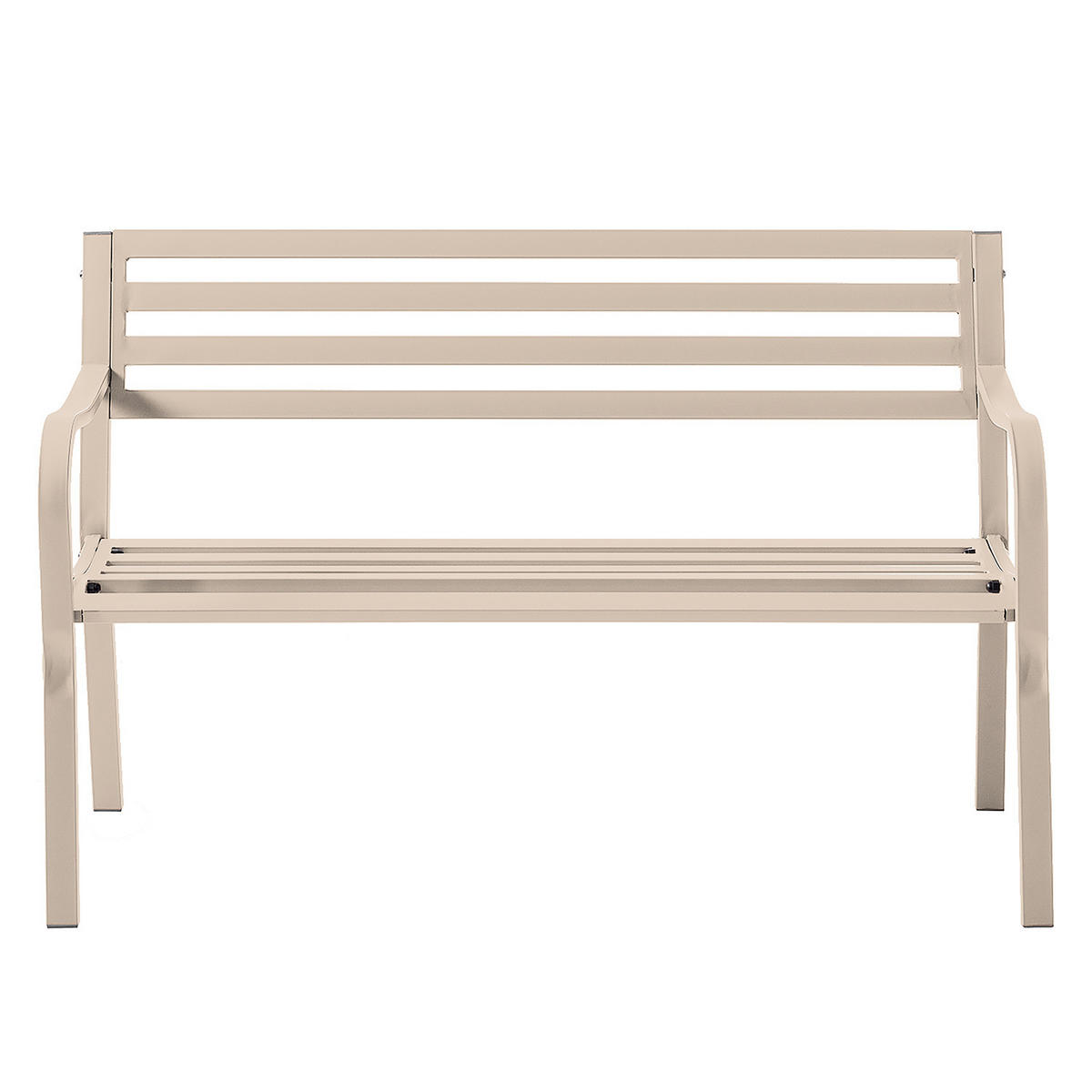 GARTENBANK - Stahl - Beige, Metall (128/81/56cm) - home24