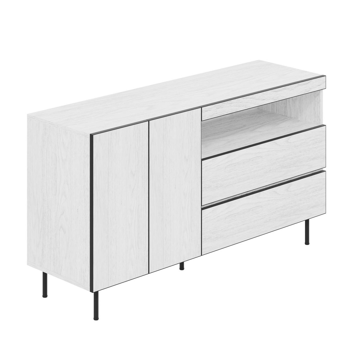 SIDEBOARD Weiß 140/42/77 cm - Weiß, Holzwerkstoff (140/77/42cm) - PANGIVO