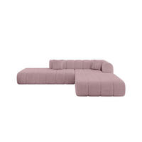 ROHOVÁ SEDAČKA s otomanem, pravá BILA-L 289x176x71 Růžová Manšestr - růžová/černá, kompozitní dřevo/textil (289/176cm) - ALTDECOR