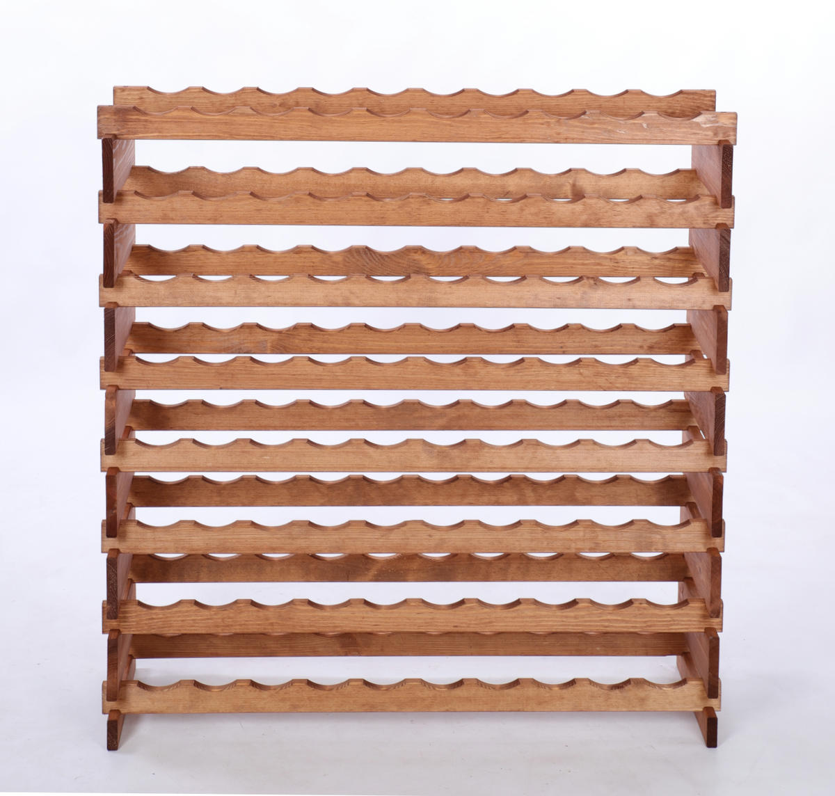 WEINREGAL VINOTECA FLEX PRO HxBxT 107x103x28cm 80 Flaschen auf 8 Ebenen Braun geölt - Braun, Holz (103/107/28cm) - PROREGAL