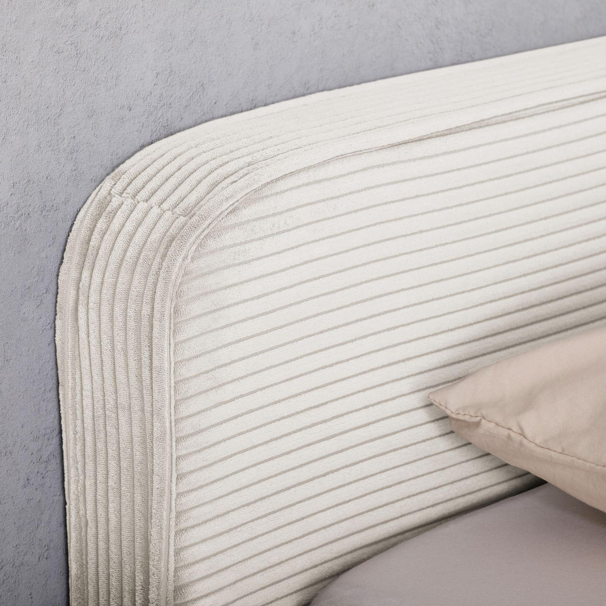 POLSTERBETT CURSIO 140x200 cm cremeweiß - Creme, Textil (140/200cm) - IDIMEX