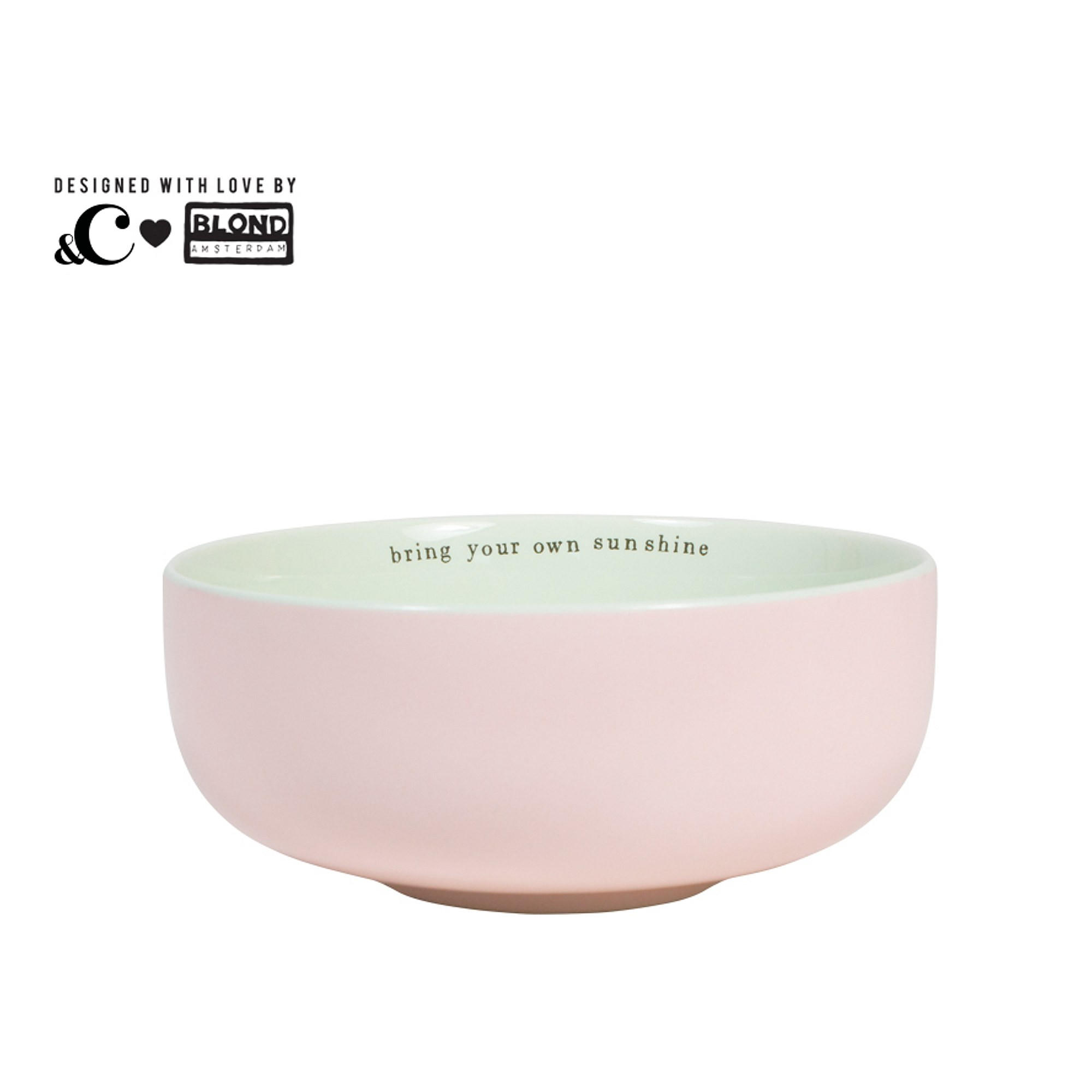 SCHALE Bringe deinen eigenen Sonnenschein in Rosa - 14cm - Pink, Keramik (15.5/6.7/15.5cm) - Blond Amsterdam
