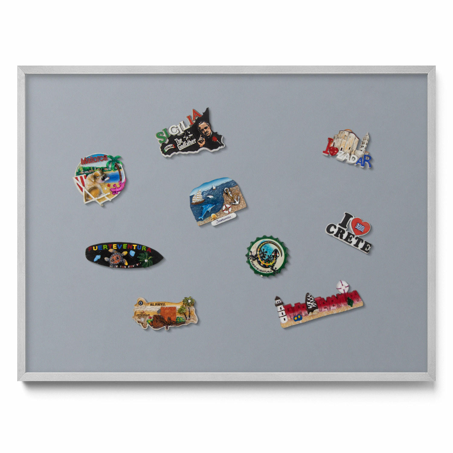 MAGNETTAFEL 80x60 cm Silberner Rahmen Grau - Edelstahlfarben, Metall (80/60/0.4cm) - TULUP