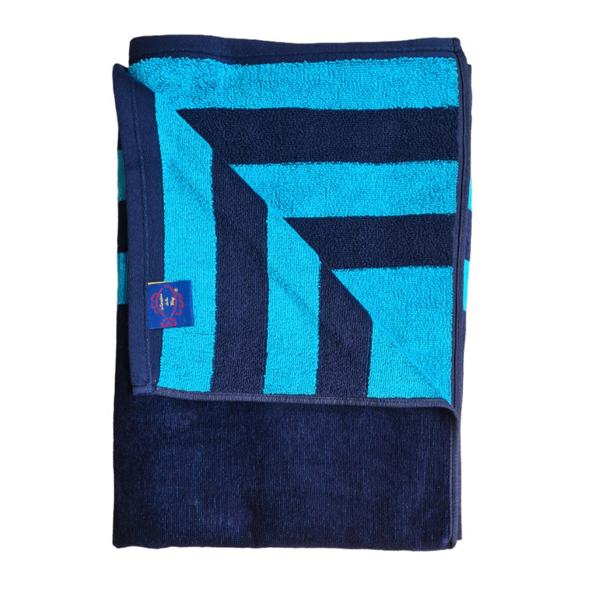 STRANDTUCH Frottee Velours Jacquard Pavlos 90x170 400g/m² - Blau, Textil (90/170cm) - LE COMPTOIR DE LA PLAGE